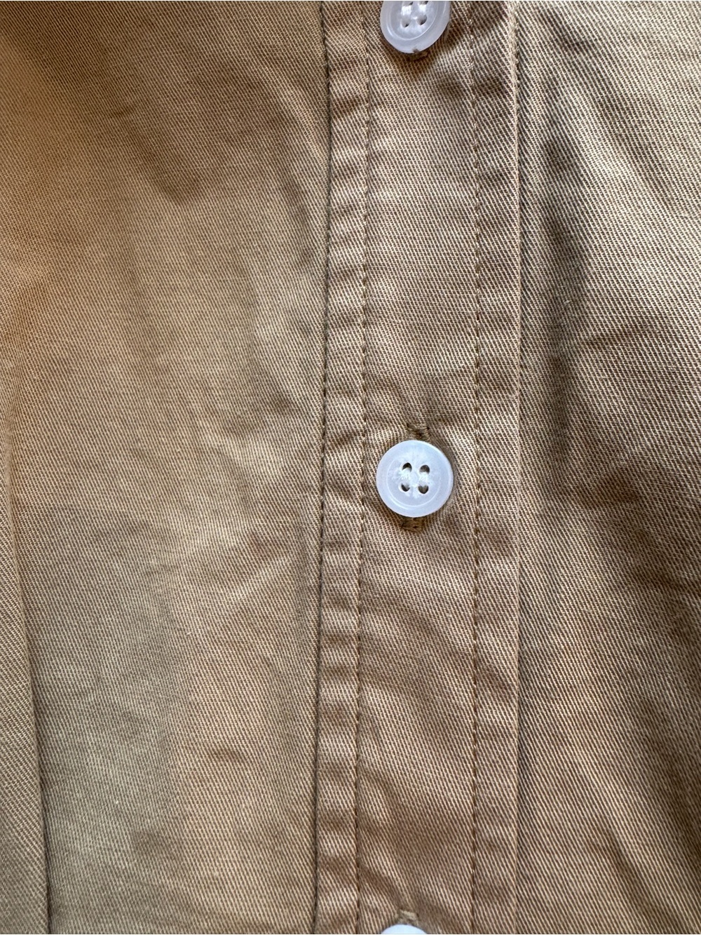 WAYF Libby Tailored Button-Front Shirt Dress in Camel Cotton - Picture 5 of 11